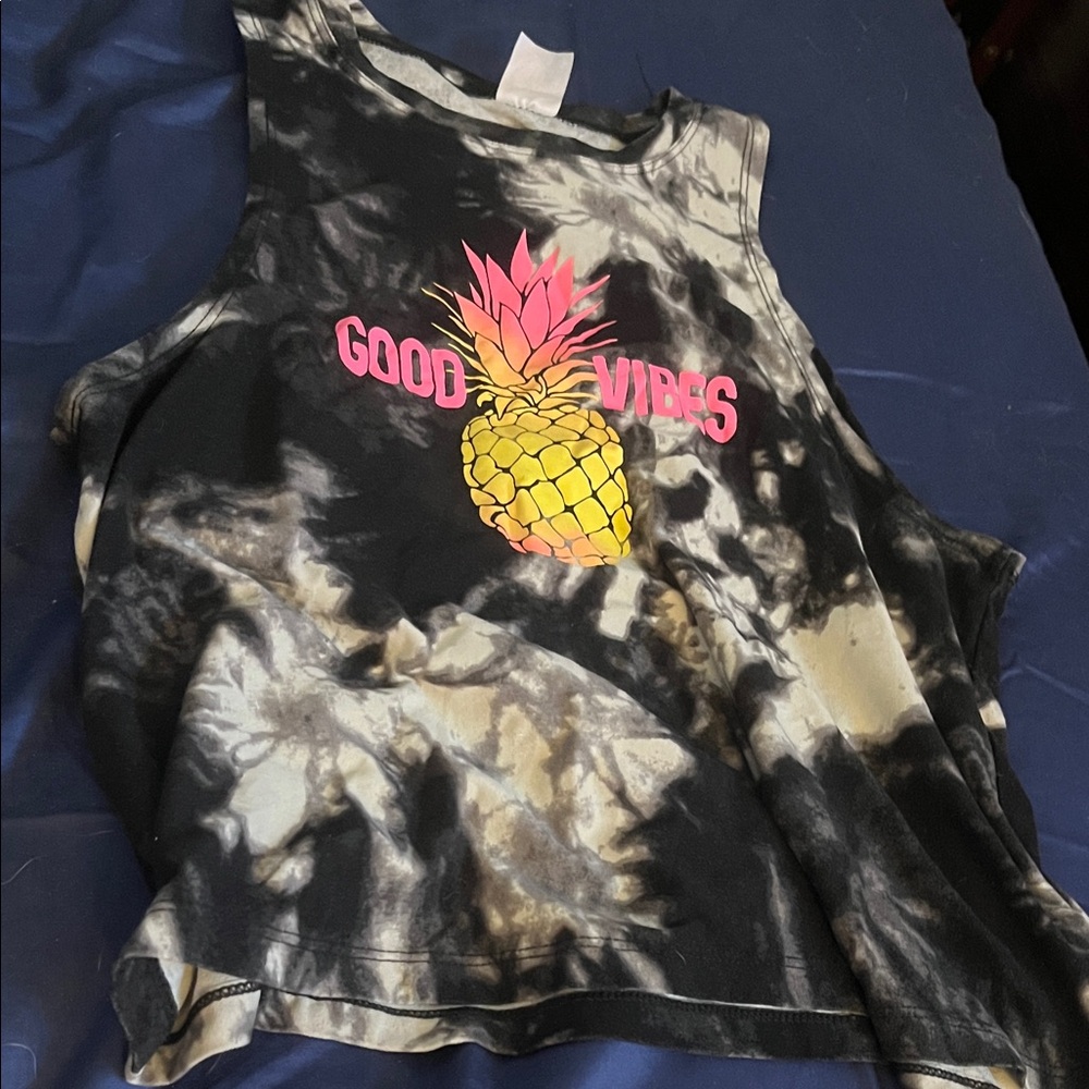 Tie-Dye 'Good Vibes' Sleeveless Top